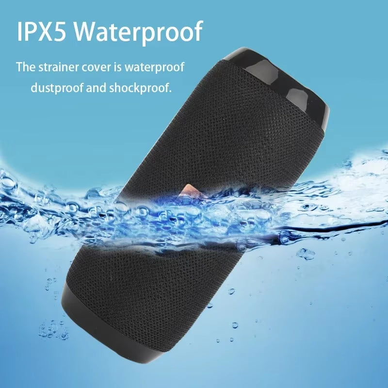 Waterproof Portable Bluetooth Speaker with Subwoofer, AUX and FM Radio Functionality