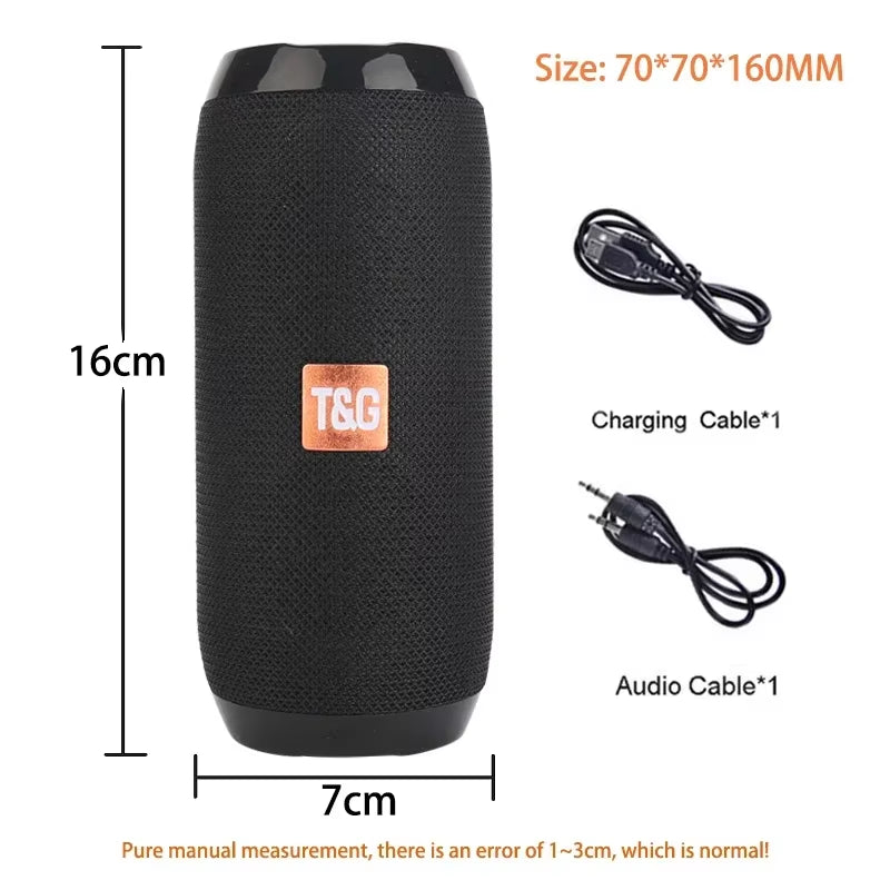 Waterproof Portable Bluetooth Speaker with Subwoofer, AUX and FM Radio Functionality
