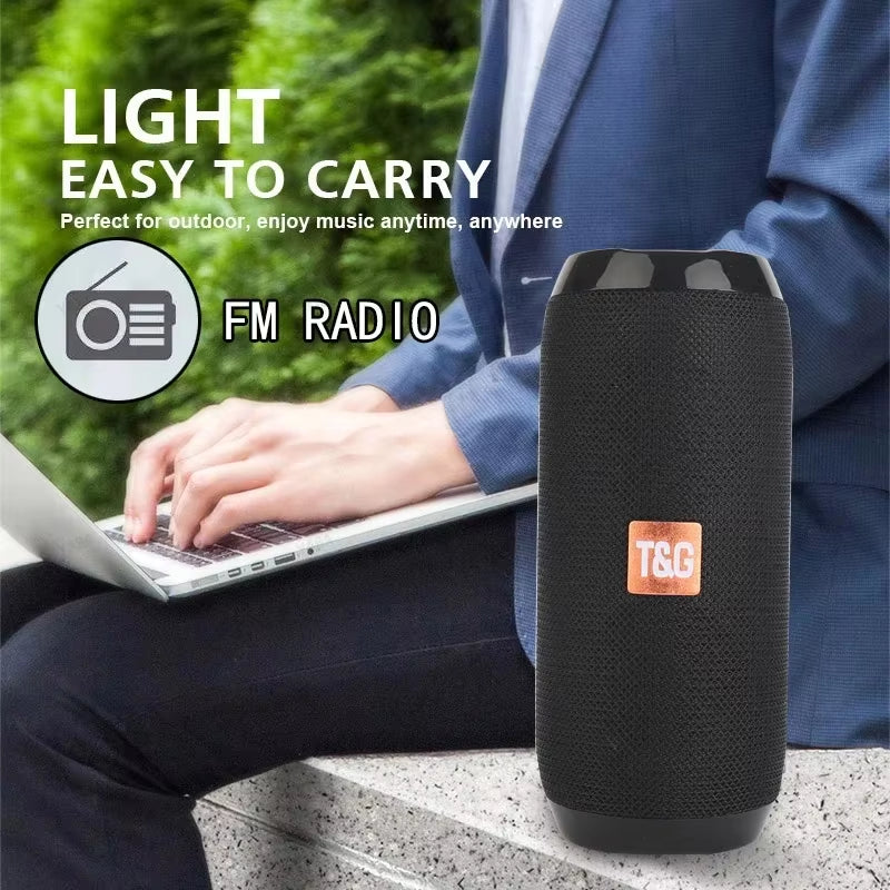 Waterproof Portable Bluetooth Speaker with Subwoofer, AUX and FM Radio Functionality