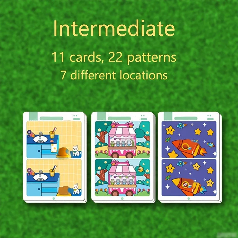 Find the Differences Reusable Activity Sheets – Educational Focus Game لعبة العثور على الأخطاء – أوراق مسح قابلة لإعادة الاستخدام للأطفال