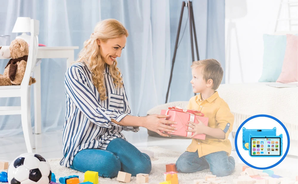 تابلت للأطفال BDF مقاس 7 بوصات يعمل بنظام أندرويد و13، وذاكرة وصول عشوائي 4 جيجابايت وذاكرة قراءة فقط 64 جيجابايت، وواي فاي سعة 1