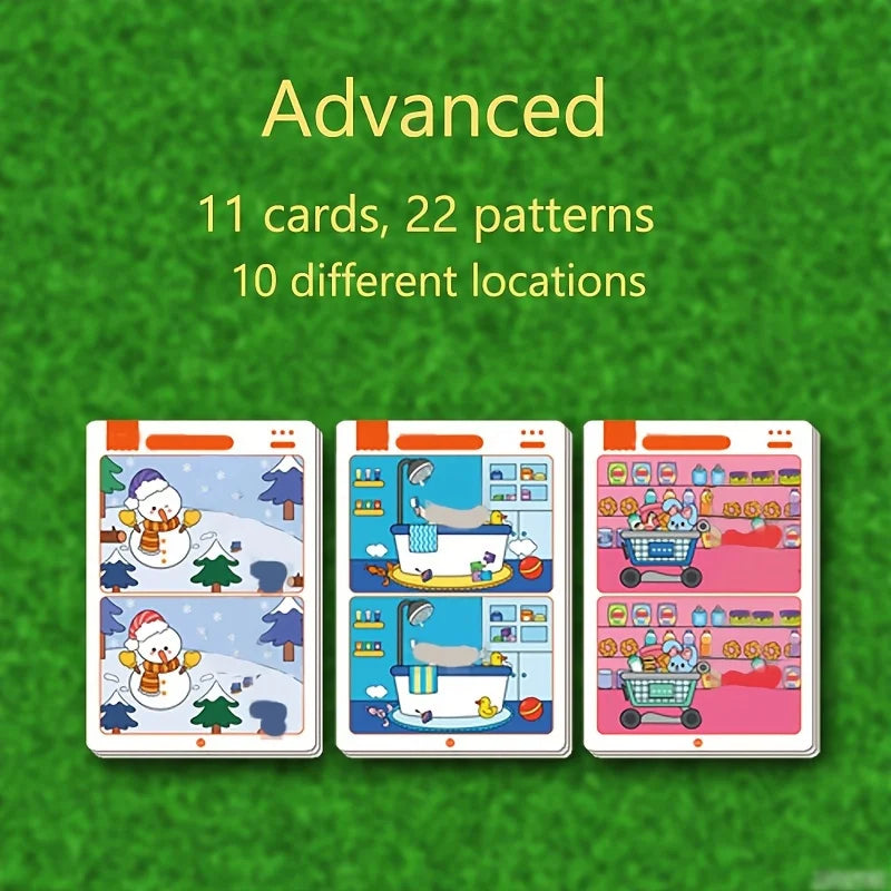 Find the Differences Reusable Activity Sheets – Educational Focus Game لعبة العثور على الأخطاء – أوراق مسح قابلة لإعادة الاستخدام للأطفال