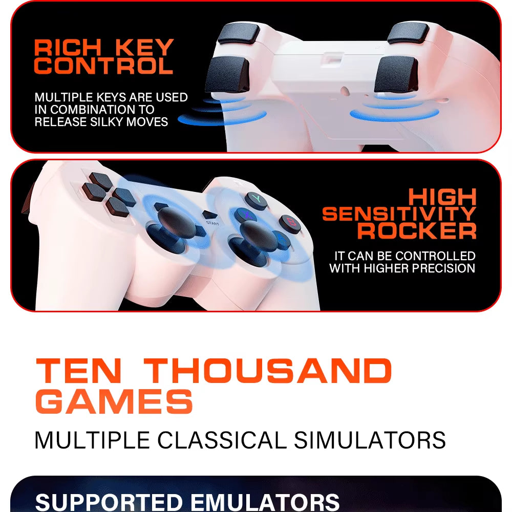 P30MAX Android 11 Portable Gaming Projector with 64GB TF Card, Wireless Controller, Dual Wi-Fi, and 1280x720P Home Theater Resolution